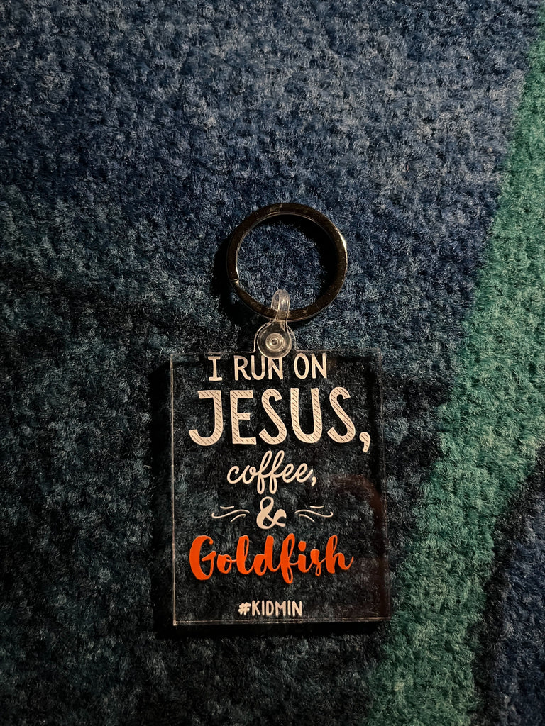 Jesus Coffee and Goldfish Key Chain