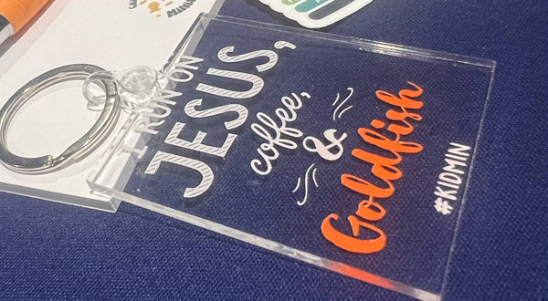 Jesus Coffee and Goldfish Key Chain