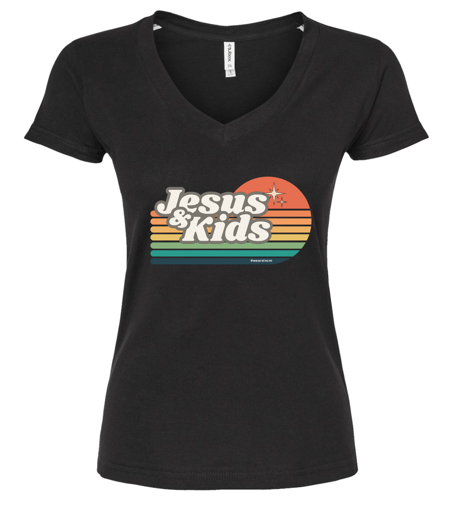 Jesus and Kids Soft Touch V-neck Shirt