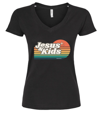 Jesus and Kids Soft Touch V-neck Shirt